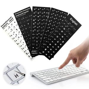 노트북 PC용 DIY 다국어 키보드 스티커, 스페인어, 영어, 러시아어, 도이치, 아랍어, 이탈리아어, 일본어 문자 교체