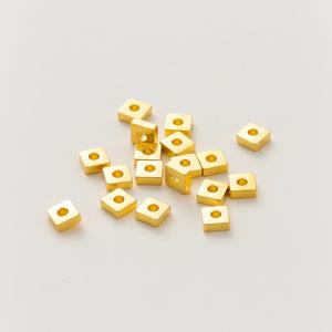 30-100Pcs 14K/18K 골드 컬러 도금 황동 2/3/4mm 플랫 스퀘어 스페이서 구슬 DIY 팔찌 목걸이 쥬얼리 액세서리 만들기