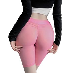 여름 여성 시스루 솔리드 컬러 경량 얇은 짧은 레깅스 란제리 반바지 Nightwear 꽉 여성 의류