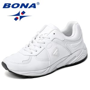 BONA 새로운 인기 스타일 여성 운동화 합성 레이스 업 여성 운동화 야외 레이디 조깅 신발