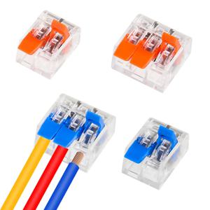 50pcs 빠른 와이어 커넥터 플러그인 범용 컴팩트 홈 배선 케이블 커넥터 2/3 핀 도체 터미널 블록