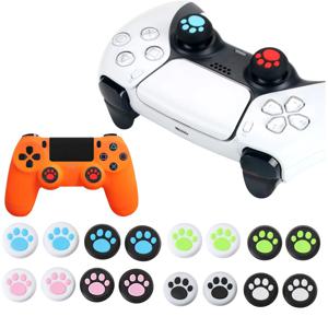 소니 플레이 스테이션 5 PS4 3 슬림 프로 컨트롤러 캡 커버 XBox One X S 용 4 개 실리콘 아날로그 엄지 스틱 그립