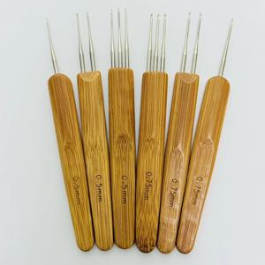 0.5mm/0.75mm 대나무 크로 셰 뜨개질 뜨개질 바늘 후크 Dreadlock 크로 셰 뜨개질 후크 크로 셰 뜨개질 바늘 머리 Dreadlocks 도구 브레이드 공예