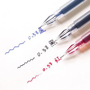 12 개/대 0.38mm 대용량 다이아몬드 팁 젤 펜 검정/파랑/빨간색 잉크 시험 서명 쓰기 학교 사무용품