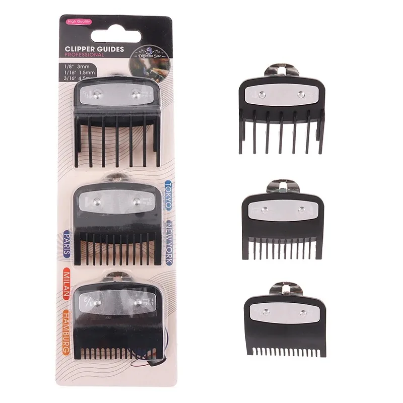블랙 리미트 빗 세트, 헤어 클리퍼 가드 가이드 빗, 트리머 스타일링 도구 부착 호환, 1.5mm, 3mm, 4.5mm, 1 개