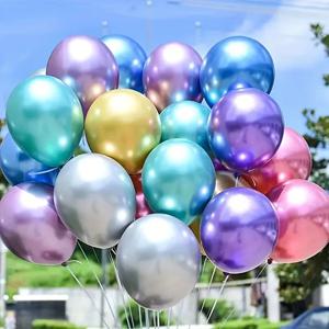 50pc 금속 풍선 결혼식 배열 새 집 장식 생일 파티 휴일 행사 10 인치 라텍스 풍선 짙어지면서
