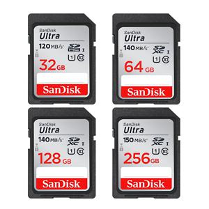 SanDisk 울트라 SDHC UHS-I 카드 및 SDXC 메모리 카드, 카메라용 정품 SD 카드, 최대 150 MB/s 플래시 카드, 32GB, 64GB, 128GB, 256GB