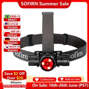 Sofirn HS21 2000lm EDC 전조등 18650 USB C 충전식 손전등 SFT40 적외선 스위치가있는 강력한 헤드 라이트