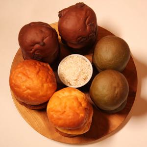 [선수빵] 쌀과 두유로 만든 비건 고단백 볼빵빵(쑥) 100g x 5개