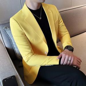 남성용 슬림핏 비즈니스 재킷, 트렌디한 2024 코트, 얇은 남성복, 심플 브레스티드 캐주얼 남성 원피스 수트, 우아한 블레이저, 신상