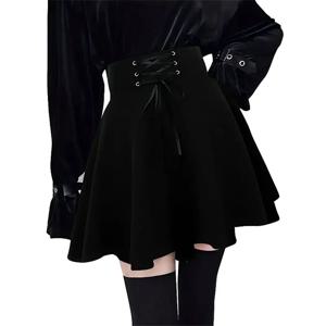 여성용 할로윈 몰 고스 스커트, 하라주쿠 Y2k E-girl 하이 웨이스트 붕대, 블랙 미니 스커트, 다크 고딕 펑크 클럽 웨어, 스트리트웨어