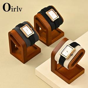 Oirlv 새로운 레트로 나무 시계 팔찌 팔찌 디스플레이 홀더 스탠드 랙 소매점 쇼케이스 Brazaletes 쥬얼리 랙 나무 소품
