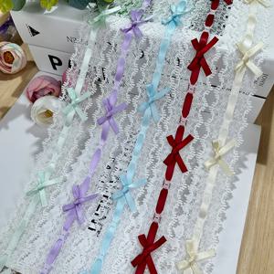 리본 활 주름 레이스 수제 DIY 바느질 아기 옷 스커트, 로리타 의류 밑단 장식 액세서리, 수제 재료, 1m