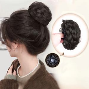 새 둥지와 합성 지저분한 머리 롤빵 Chignon 확장 헤어 클립 곱슬 가짜 머리 포니 테일 Scrunchies 여성용 모자를 쓰고 있죠