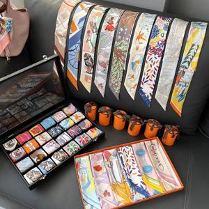 실크 스카프 바인딩 테이프 작은 긴 좁은 손잡이 포장 가방 바구니 얇은 실크 타이 핸드백 랩 여름 2025