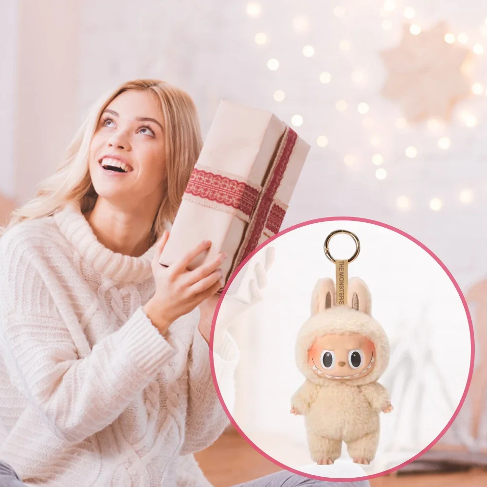 귀여운 Labubu 괴물 상자 장난감 연인 비닐 인형 Kawaii 배낭 펜던트 장식 봉제 인형 옷 키 체인 선물