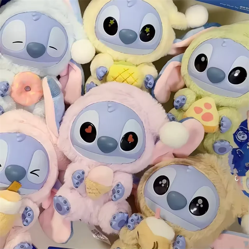 2025 뜨거운 새로운 Miniso 스티치 잠자기 전에 무엇이든 먹어 시리즈 비닐 블라인드 박스 가방 펜던트 귀여운 인형 미스터리 박스 장난감 성인 선물