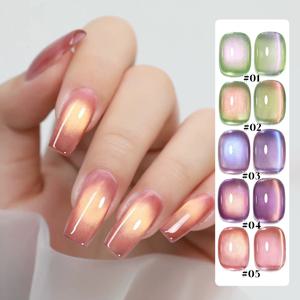 1/5PCS SS25 고양이 눈 젤 폴란드어 유리 구슬 및 크리스탈, 5 색 살롱 DIY 네일 용품 키트 프로 손톱 매니큐어