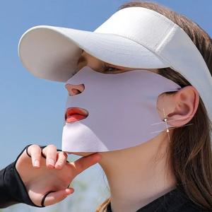 실크 스카프 솔리드 컬러 여성용 페이스 스카프 하이킹 안티 uv 페이스 커버 썬 스크린 베일 아이스 실크 페이스 스카프 썬 스크린 마스크