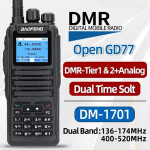 DMR DM 1701 디지털 워키 토키 듀얼 모드 아날로그 양방향 라디오 오픈 GD77 듀얼 타임 슬롯 티어 1+2 햄 라디오 DR 1801
