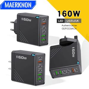 160W 멀티 포트 USB 유형 C 충전기 아이폰에 대 한 빠른 충전 전화 충전기 어댑터 삼성 Xiaomi 화 웨이 EU/US 플러그 벽 충전기