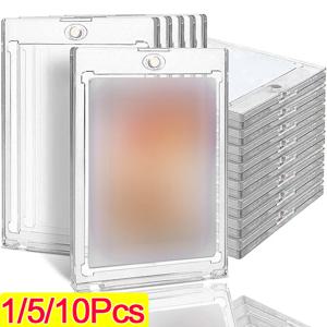 1/5/10PCS 지우기 카드 홀더 자기 매력 유형 게임 스포츠 트레이딩 카드 디스플레이 케이스 Kpop 아이돌 사진 보호 슬리브