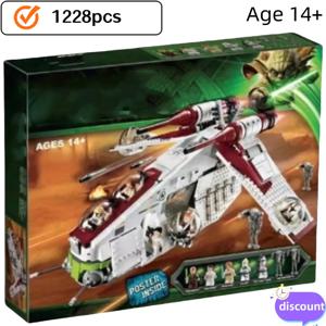 재고 있음 재고 1228pcs 플랜 리퍼블릭 Dropship 건십 빌딩 블록 벽돌 레고 75021 어린이를위한 장난감 생일 선물