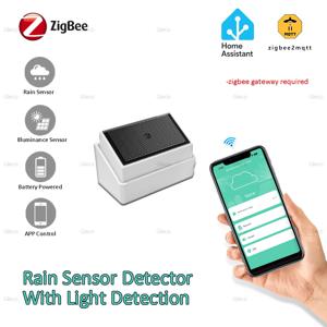 밝기 감지 기능이 있는 스마트 라이프 Zigbee 빗물 센서 감지기 홈 자동 관개 앱 제어 보안 보호