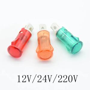 신호 램프 패널 장착 네온 표시기, 빨간색 녹색 노란색 조명, 220V, 12V, 24VDC, 10mm MDX-11A 파일럿 가이드, 10 개