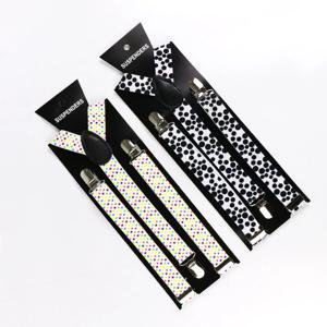 Winfox 조정 가능한 여성용 멜빵, 3 클립 합금 버튼, 블랙 브레이스, 탄성 물방울 무늬, 파티 결혼식용, 신제품