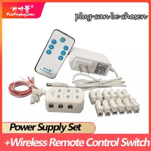 ON/OFF 3V/5V/12V AC/DC 무선 원격 제어 스위치 및 어댑터/전원 공급 장치 (6 포트 출력/철도 레이아웃/도로 레이아웃 포함)