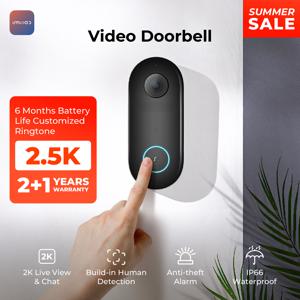 IMILAB 스마트 비디오 초인종 보안 카메라, 정확한 사람 감지, 로컬 스토리지, 순간 경보, 5200mAh, 2.5k