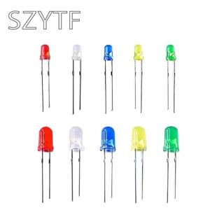 3mm LED 다이오드 키트, 3mm 발광, 따뜻한 화이트 그린 레드 블루 옐로우 오렌지 퍼플 UV 핑크 LED DIY, 100 개/묶음