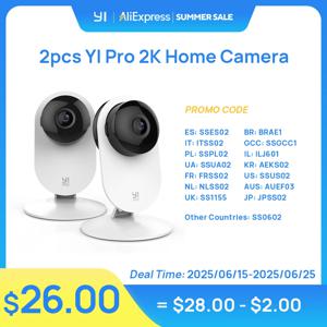 YI 2K 3MP 카메라 2/4Pack Homekit IP 보안 보호 시스템, 사무실/아기/보모/애완 동물 모니터 Wifi CCTV 용 야간 투시경 포함