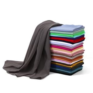 110X110CM Headwrap 무거운 시폰 스퀘어 스카프 이슬람 Hijabs 여성 Underscarf 패션 캐주얼 룩 일반 색상 Tudung Bawl