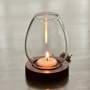 투명 유리 캔들 홀더 라운드 Tealight 촛대 레트로 오일 램프 모양 로맨틱 웨딩 파티 저녁 식사 테이블 장식