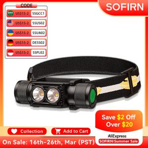 Sofirn 헤드 램프 H25L 18650 충전식 1200LM USB C 듀얼 LH351D 90CRI 5000K 헤드 손전등 캠핑 낚시 토치