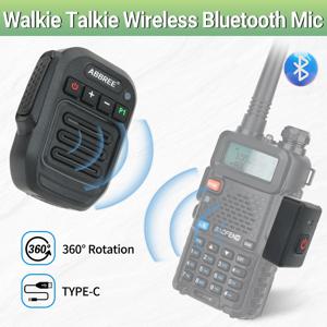 ABBREE 무선 블루투스 마이크 핸드헬드 스피커 마이크, 바오펑 UV-5R UV 21 프로 5RH K6 워키토키 햄 라디오 액세서리