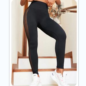 요가 Sxy 원활한 슈퍼 탄성 Fishnet 삽입 스포츠 레깅스, 여성을위한 단색 야외 피트니스 바지
