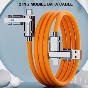 4 In 1 120W USB 유형 C - 유형 C PD 케이블 3 IN 1 PD 100W iPhone 용 고속 충전 데이터 케이블 Samsung Xiaomi 데이터 충전 와이어