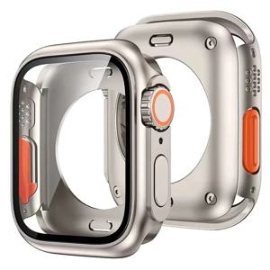 Apple Watch 46mm 40/44mm 45mm 41mm 하드 PC 전면 후면 범퍼 케이스 IWatch 10 9 8 7 6SE 용 울트라 화면 보호기 커버로 변경