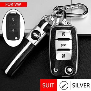 폭스 바겐 폭스 바겐 폴로 골프 Passat Tiguan 비틀 캐디 T5 Up Skoda Octavia Seat Leon Altea 용 가죽 자동차 플립 키 케이스 커버 셸