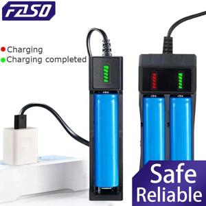 FASO 듀얼 18650 배터리 충전기 블랙 2 슬롯 18650 충전 레이저 손전등 용 4.2V 충전식 리튬 배터리 충전기