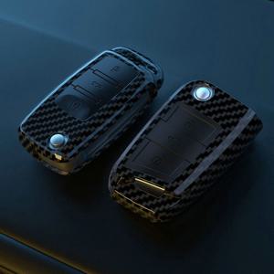 ABS 탄소 섬유 자동차 키 케이스 커버 폭스 바겐 골프 4 5 6 7 MK7 Tiguan MK2 좌석 Ateca Leon FR 2 Ibiza For Skoda Octavia