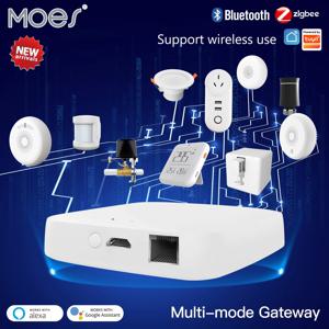 MOES Tuya 스마트 유선 다중 모드 게이트웨이 ZigBee Bluetooth 메시 허브 Alexa Google 홈을 통한 스마트 라이프 APP 원격 음성 제어