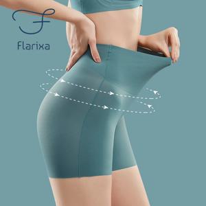 Flarixa 여성용 원활한 반바지 안전 바지 하이 웨이스트 대형 아이스 실크 복서 팬티 마찰 방지 스커트 반바지
