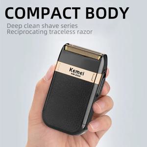 KEMEI-2024 남성용 전문 전기 면도기, 헤어 및 수염 트리머, 무선 충전식 이발 용품