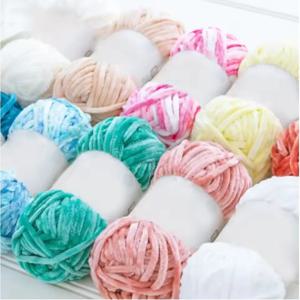 1pcs 100g 슈퍼 부드러운 벨벳 양모 거친 니트 원사 소재 패키지 손으로 짠 모자 스카프 쿠션