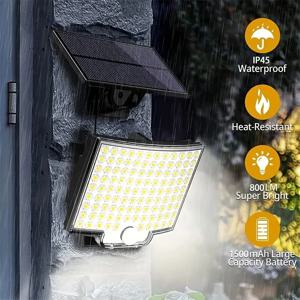 106/318 LED 태양광 조명 야외 328 LED 스포트라이트 IP65 방수 모션 센서 인간 태양광 홍수 보안 조명 3가지 모드