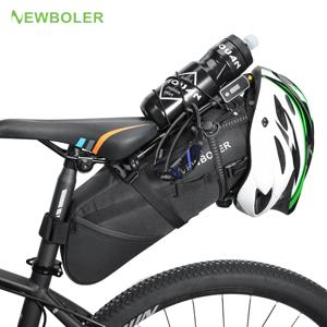 NEWBOLER 자전거 안장 가방 방수 MTB 도로 자전거 10L 13L 대용량 사이클링 가방 Foldabe 테일 후면 가방 트렁크 액세서리
